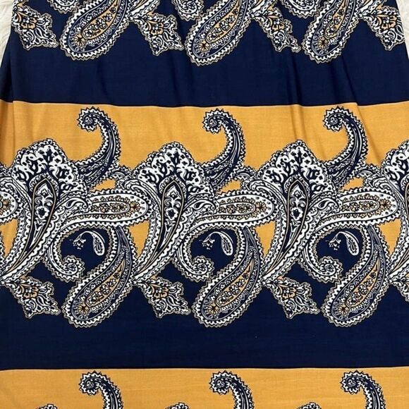 Magic Womens Yellow & Blue Paisley Boho Summer Maxi Dress Spaghetti Straps Large - Picture 9 of 12
